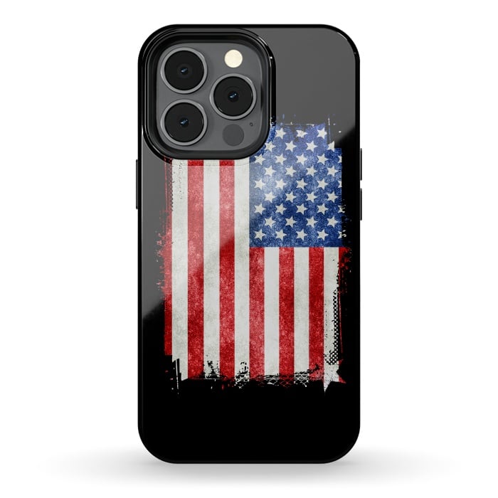 iPhone 13 pro StrongFit American Flag Grunge Style by Andrea Haase