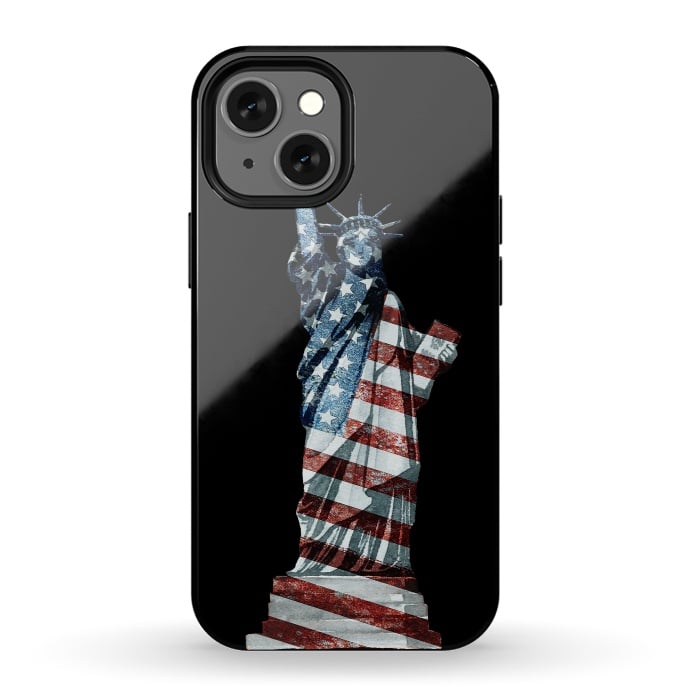 iPhone 13 mini StrongFit Lady Of Liberty Stars And Stripes by Andrea Haase