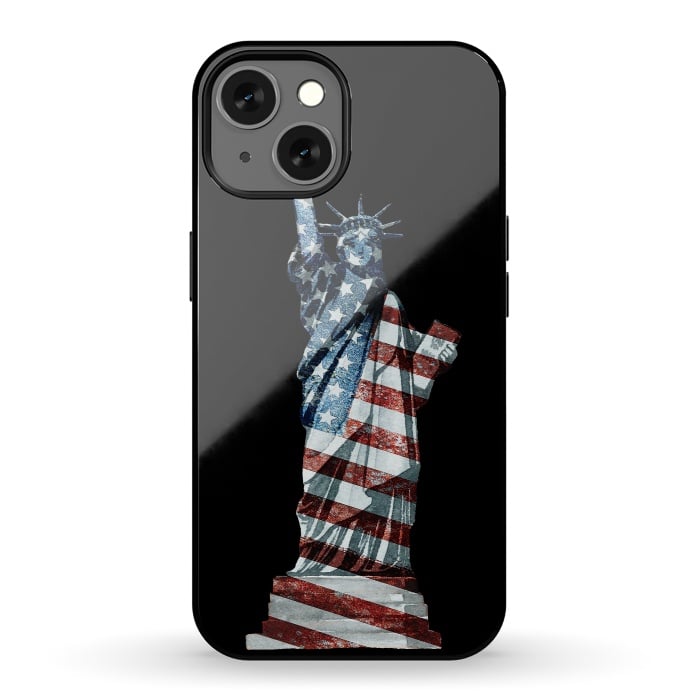 iPhone 13 StrongFit Lady Of Liberty Stars And Stripes by Andrea Haase
