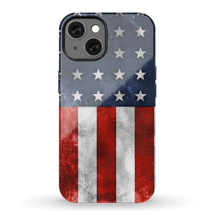iPhone 13 StrongFit Grunge Style American Flag by Andrea Haase