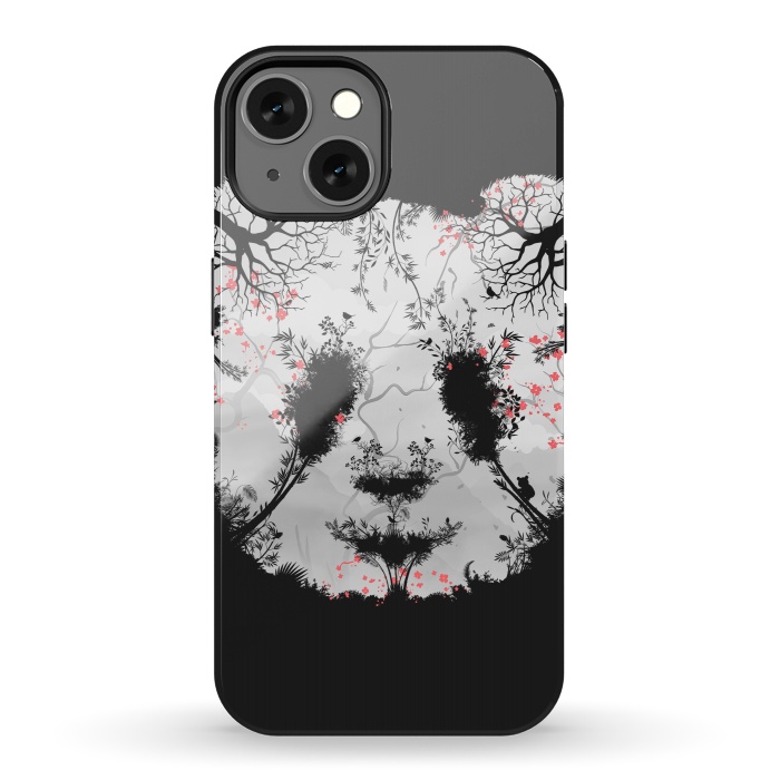 iPhone 13 StrongFit Dark Forest Panda by Sitchko