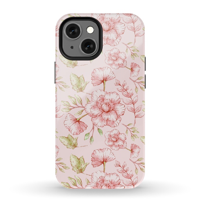 iPhone 13 mini StrongFit Pink Roses by  Utart
