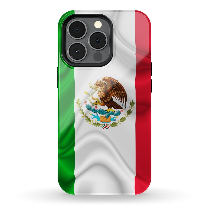 iPhone 13 pro StrongFit  Mexico Waving Silk Flag by BluedarkArt