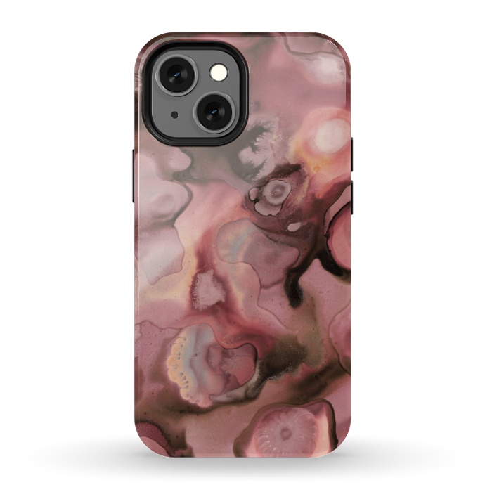 iPhone 13 mini StrongFit Ebb and Flow in Coral by Micklyn Le Feuvre