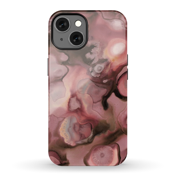 iPhone 13 StrongFit Ebb and Flow in Coral by Micklyn Le Feuvre