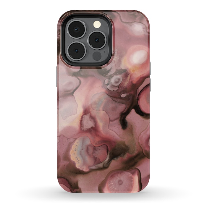 iPhone 13 pro StrongFit Ebb and Flow in Coral by Micklyn Le Feuvre