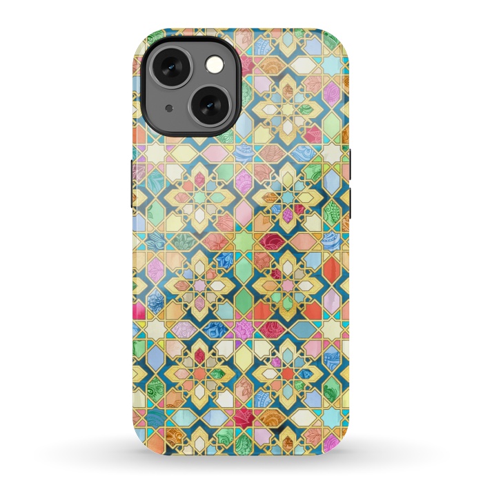 iPhone 13 StrongFit Gilded Moroccan Mosaic Tiles by Micklyn Le Feuvre