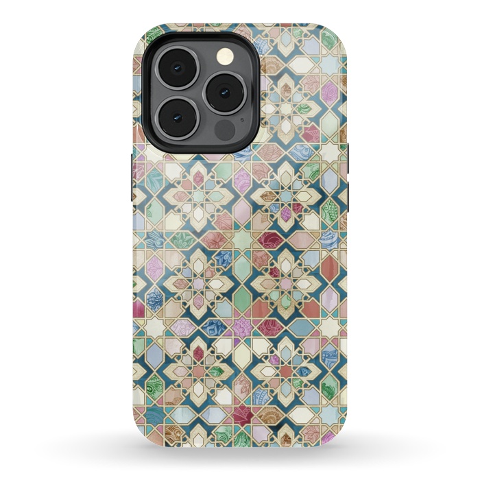 iPhone 13 pro StrongFit Muted Moroccan Mosaic Tiles by Micklyn Le Feuvre