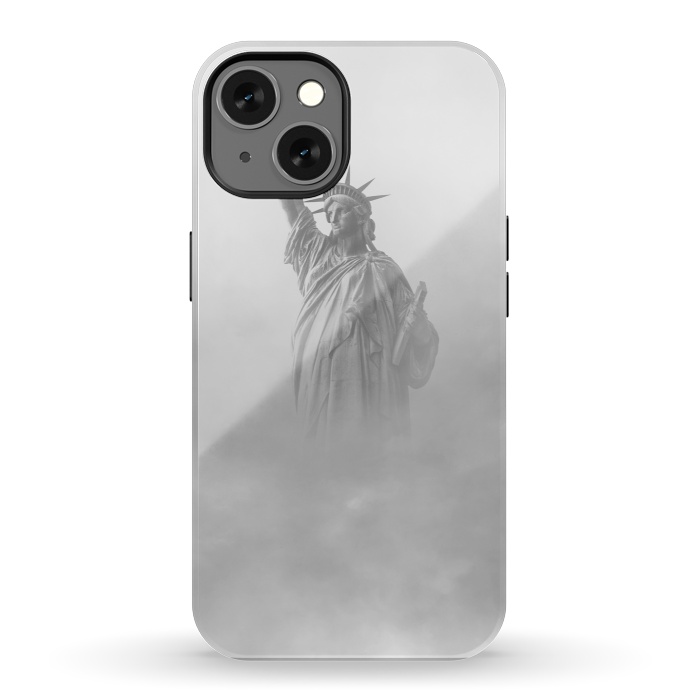 iPhone 13 StrongFit Statue Of Liberty Black And White by Andrea Haase