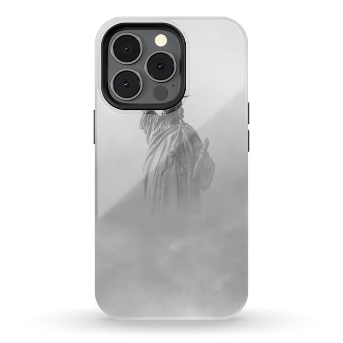 iPhone 13 pro StrongFit Statue Of Liberty Black And White by Andrea Haase