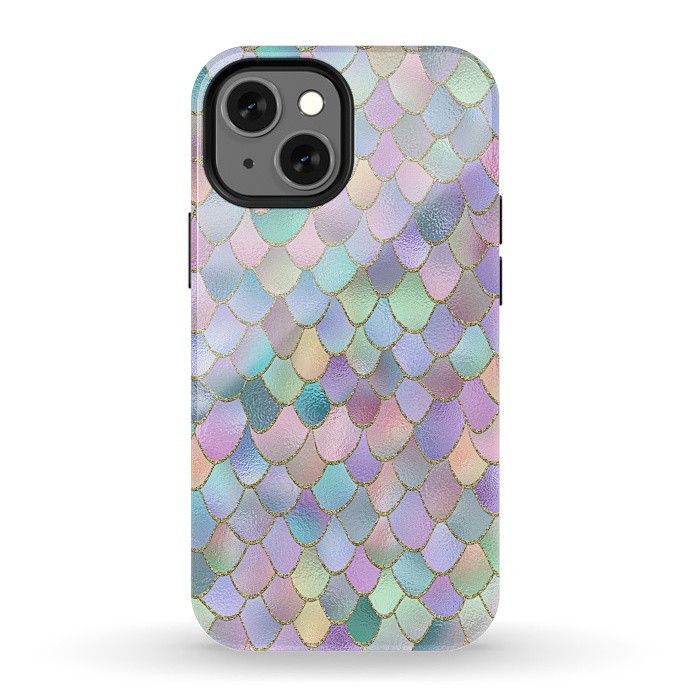 iPhone 13 mini StrongFit Lavender and Pink Wonky Mermaid Scales by  Utart