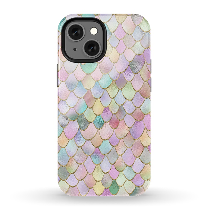 iPhone 13 mini StrongFit Blush Rose Gold Wonky Mermaid Scales by  Utart