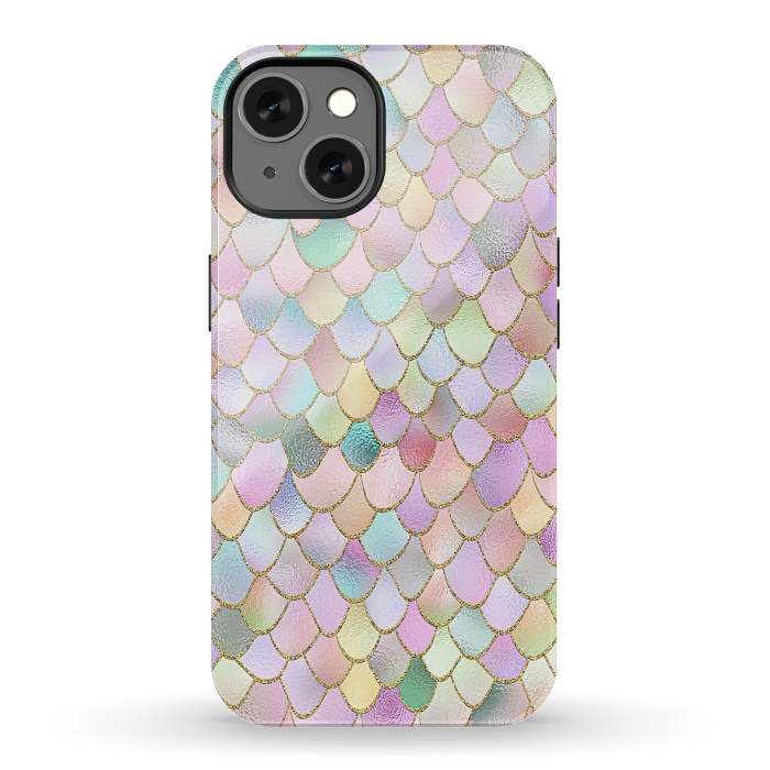 iPhone 13 StrongFit Blush Rose Gold Wonky Mermaid Scales by  Utart