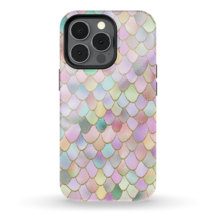 iPhone 13 pro StrongFit Blush Rose Gold Wonky Mermaid Scales by  Utart