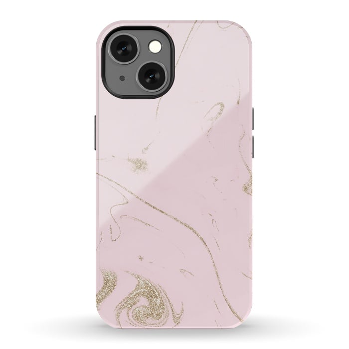iPhone 13 StrongFit Luxe gold and blush marble image by InovArts