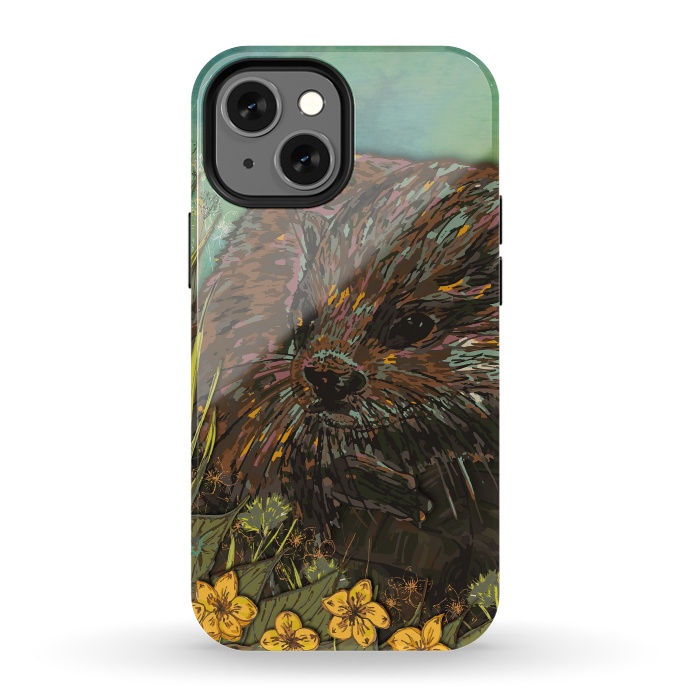 iPhone 13 mini StrongFit Otter by Lotti Brown