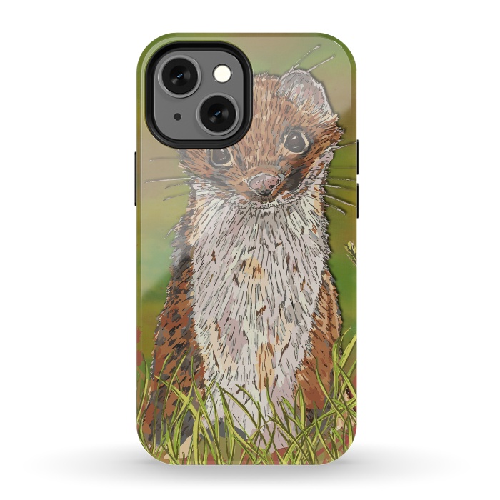iPhone 13 mini StrongFit Summer Stoat by Lotti Brown