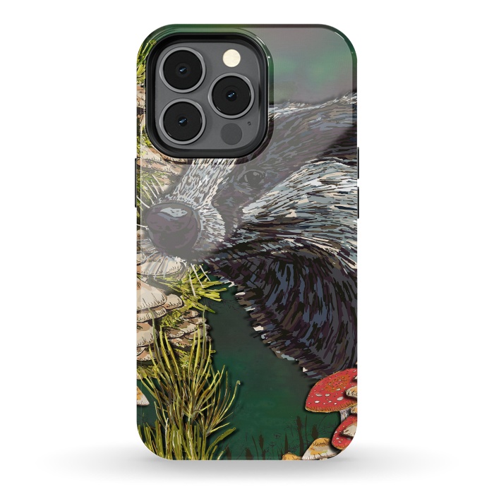 iPhone 13 pro StrongFit Badger Woodland Walk by Lotti Brown