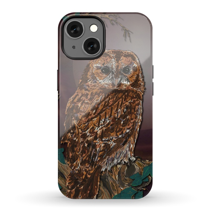 iPhone 13 StrongFit Tawny Owl - Mistress of the Night by Lotti Brown