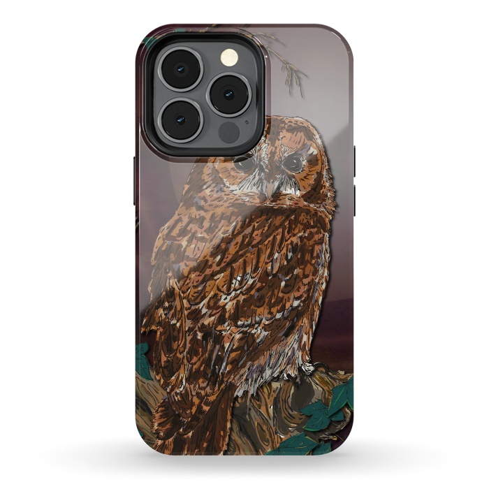 iPhone 13 pro StrongFit Tawny Owl - Mistress of the Night by Lotti Brown