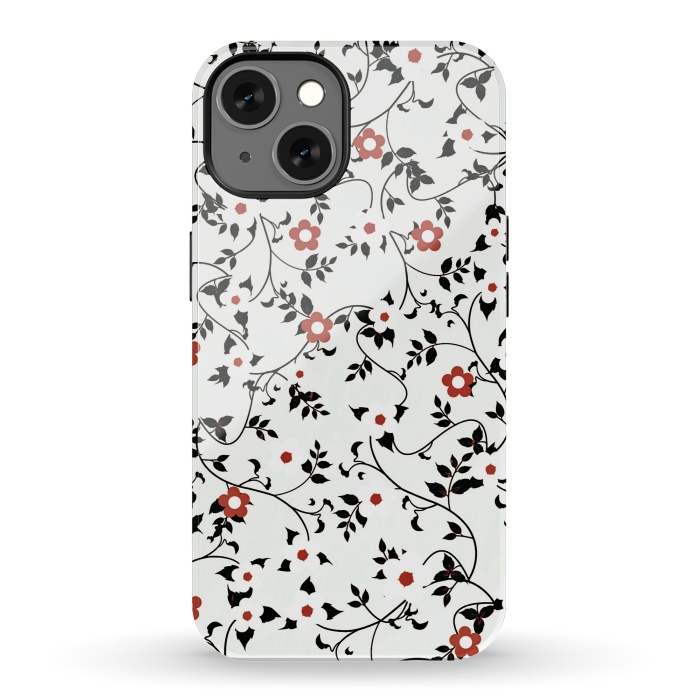 iPhone 13 StrongFit Read & white flowers by Jms
