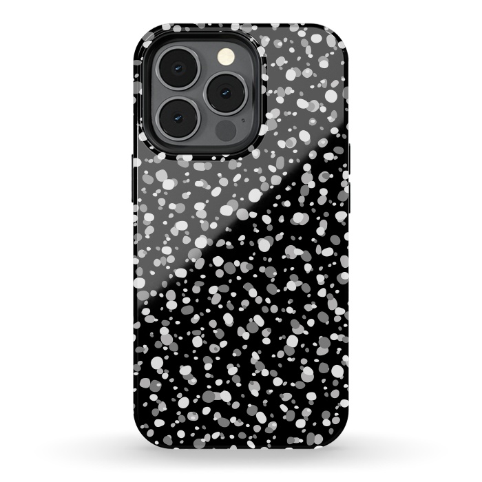 iPhone 13 pro StrongFit White Dots by Majoih