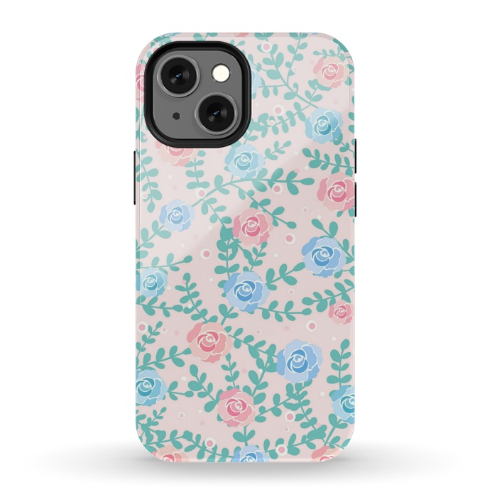 iPhone 13 mini StrongFit Pink blue roses by Jms
