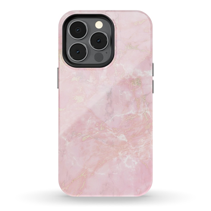 iPhone 13 pro StrongFit Delicate Rose Gold Metal on Light Pink Marble by  Utart