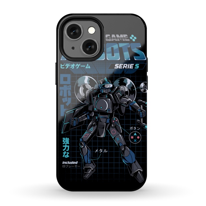 iPhone 13 mini StrongFit Video Game Robot - Model S by Ilustrata