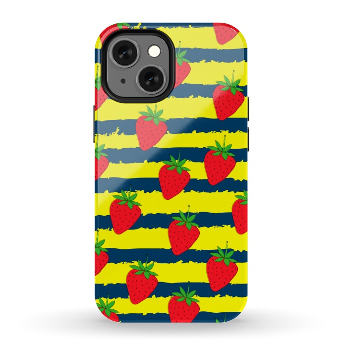 iPhone 13 mini StrongFit summer strawberry pattern by MALLIKA