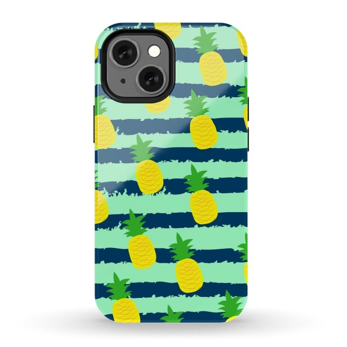 iPhone 13 mini StrongFit summer pineapple pattern by MALLIKA