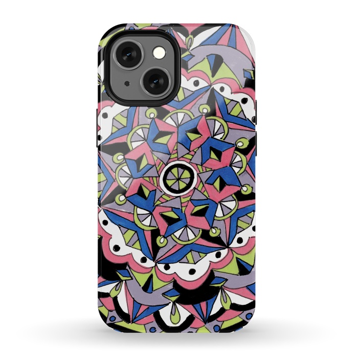 iPhone 13 mini StrongFit Geometric Mandala by Laura K Maxwell