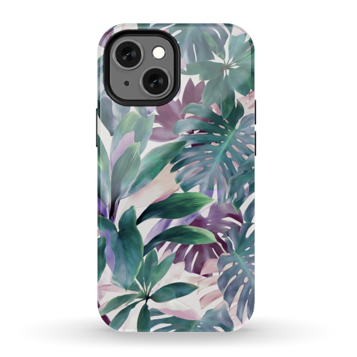 iPhone 13 mini StrongFit Tropical Emerald Jungle by Micklyn Le Feuvre