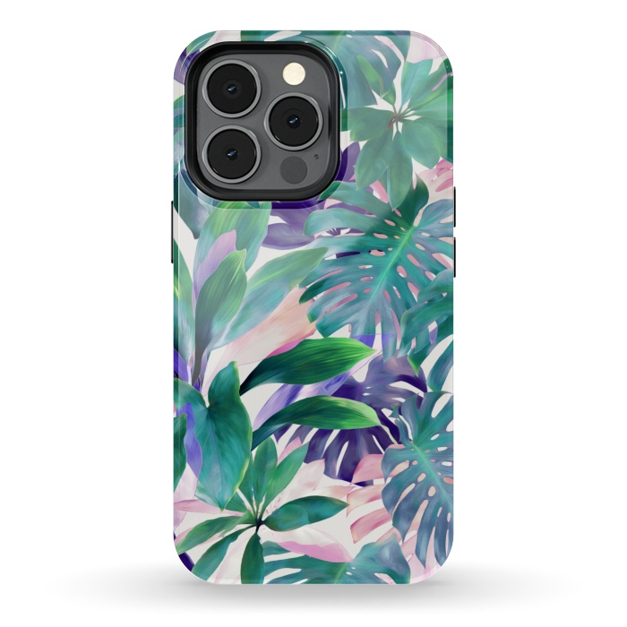 iPhone 13 pro StrongFit Pastel Summer Tropical Jungle by Micklyn Le Feuvre
