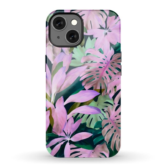 iPhone 13 StrongFit Tropical Night Magenta Jungle by Micklyn Le Feuvre