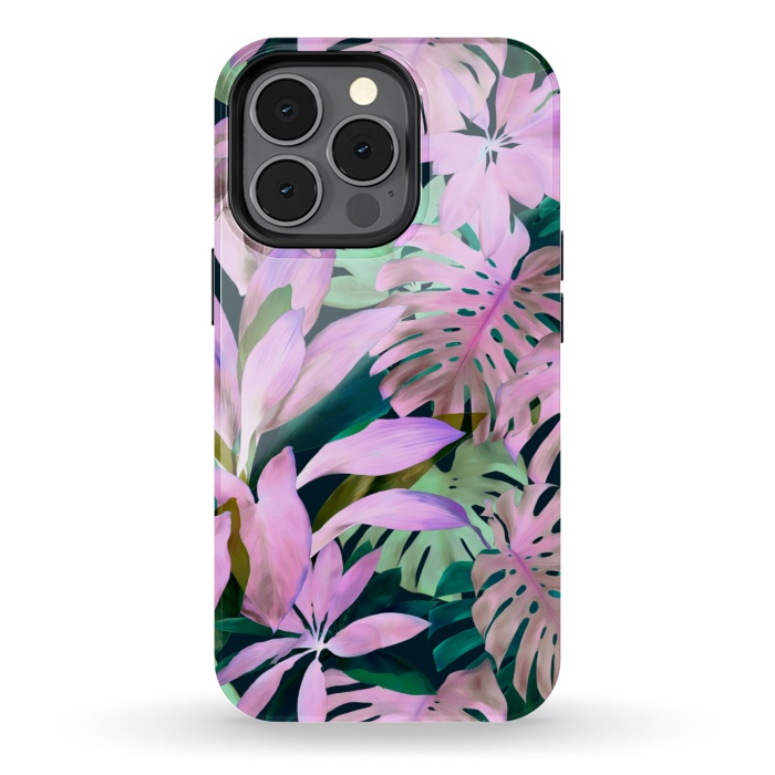 iPhone 13 pro StrongFit Tropical Night Magenta Jungle by Micklyn Le Feuvre