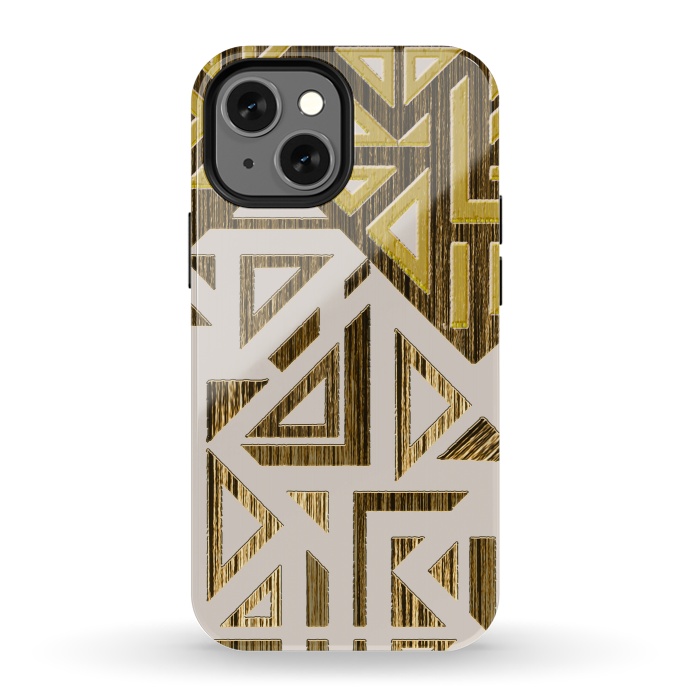 iPhone 13 mini StrongFit Geometric gold by Kashmira Baheti