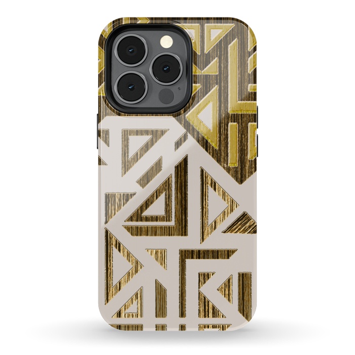 iPhone 13 pro StrongFit Geometric gold by Kashmira Baheti