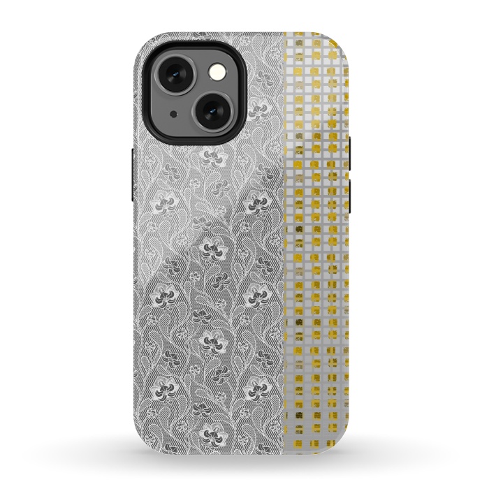 iPhone 13 mini StrongFit Lace and gold by Kashmira Baheti