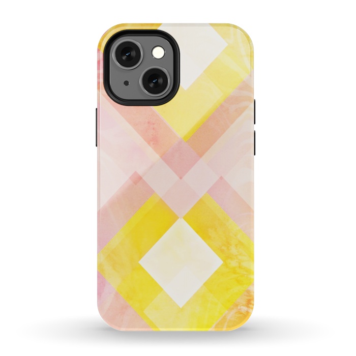 iPhone 13 mini StrongFit Pink yellow pattern by Jms