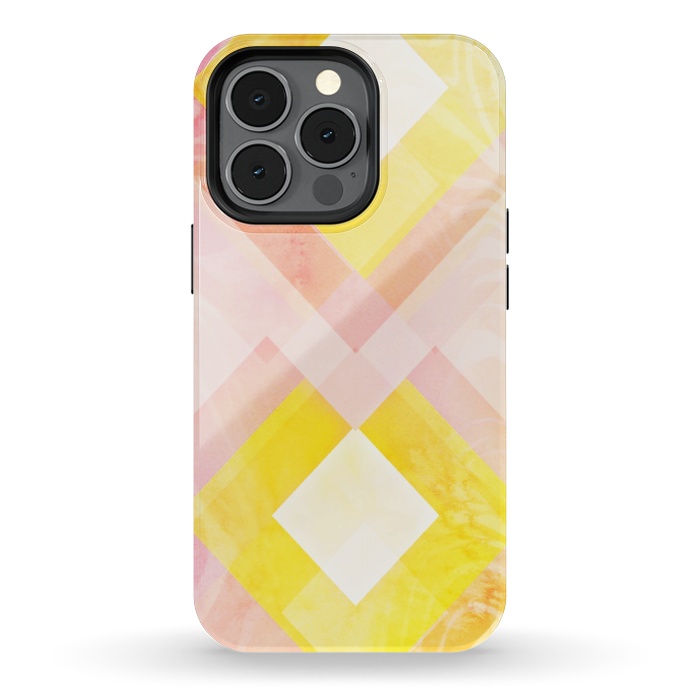 iPhone 13 pro StrongFit Pink yellow pattern by Jms