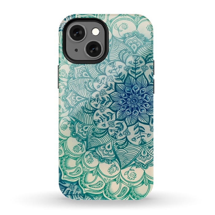 iPhone 13 mini StrongFit Emerald Doodle by Micklyn Le Feuvre