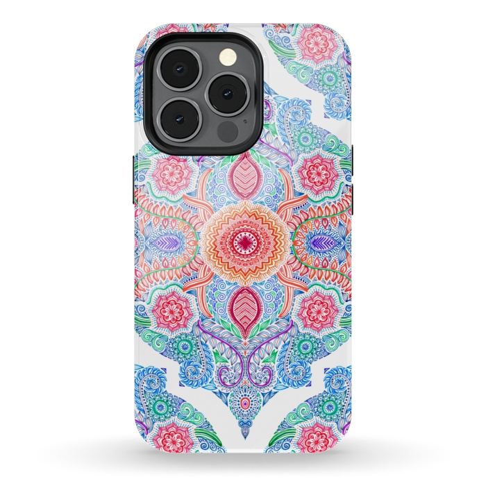 iPhone 13 pro StrongFit Ink and Symmetry in Rainbow Brights by Micklyn Le Feuvre