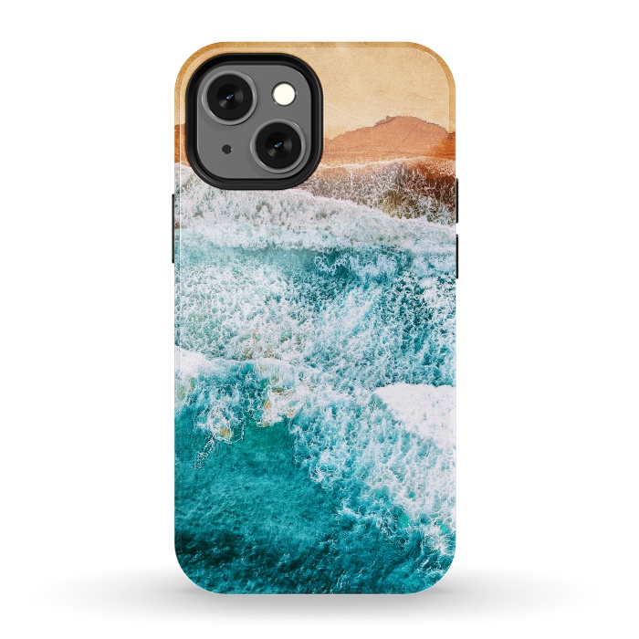 iPhone 13 mini StrongFit Tropical VI - Beach Waves II by Art Design Works