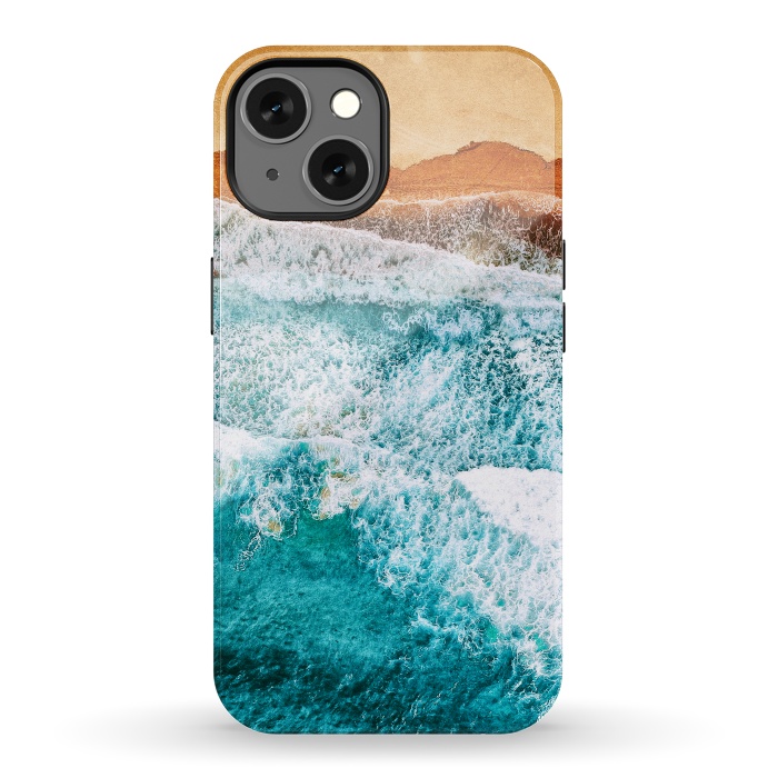 iPhone 13 StrongFit Tropical VI - Beach Waves II by Art Design Works