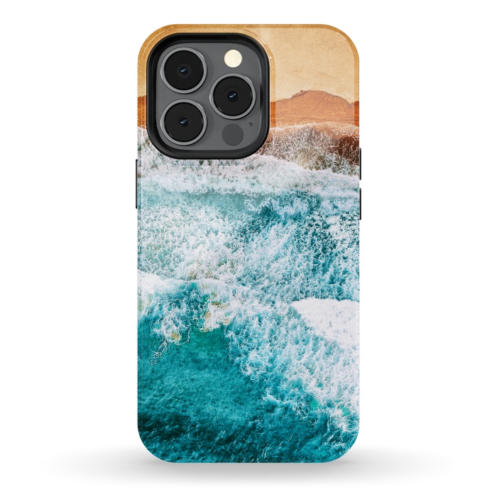 iPhone 13 pro StrongFit Tropical VI - Beach Waves II by Art Design Works