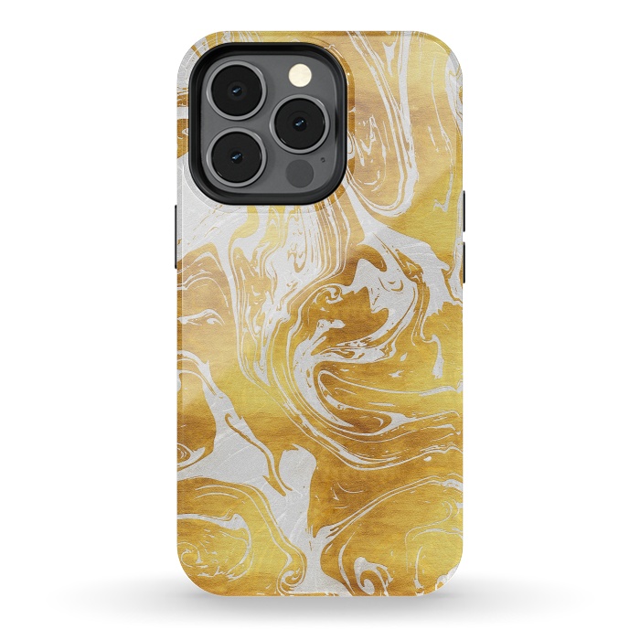 iPhone 13 pro StrongFit White Dragon Marble by Art Design Works