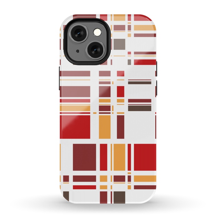 iPhone 13 mini StrongFit Fourth Dimension Red Plaid by Majoih