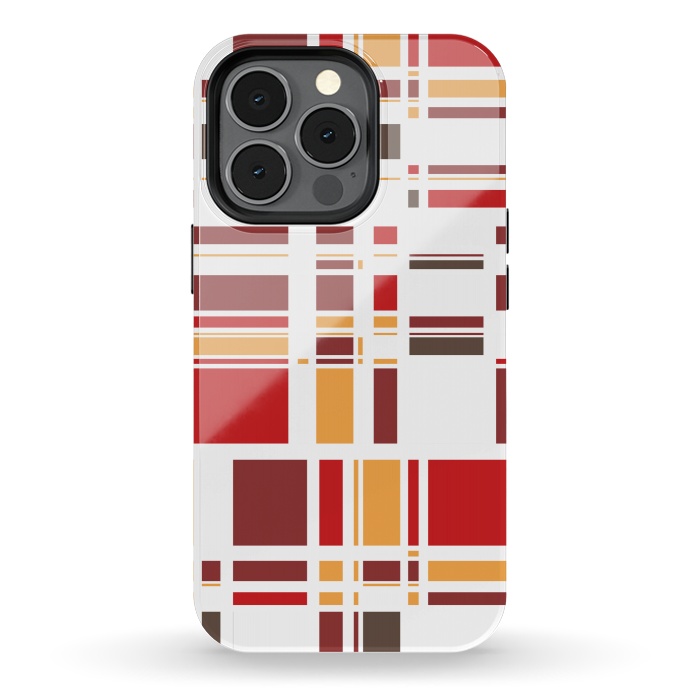 iPhone 13 pro StrongFit Fourth Dimension Red Plaid by Majoih