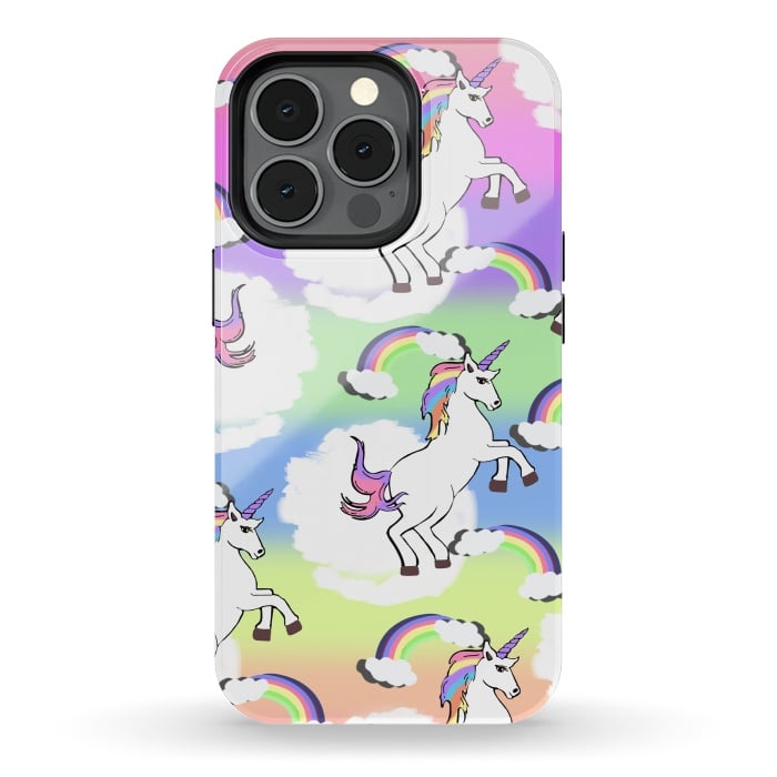 iPhone 13 pro StrongFit Rainbow Unicorns by MUKTA LATA BARUA